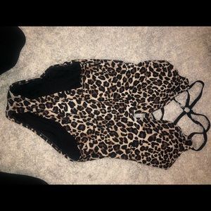 cheetah print one piece bathing suit